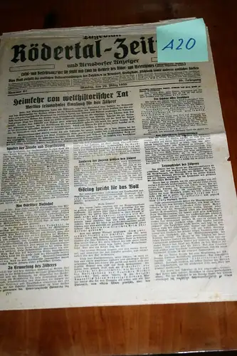 (A20) Zeitung 1940