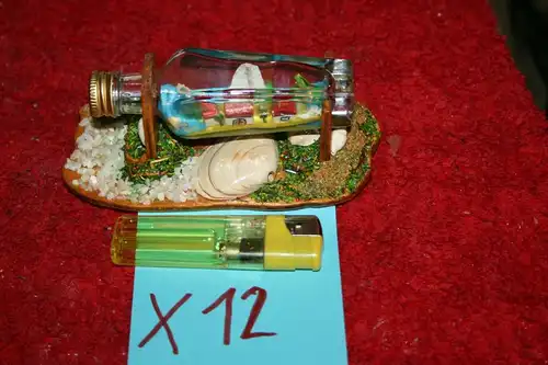 (X12) Kunstwerk in einer kleinen Kümmerlingflasche