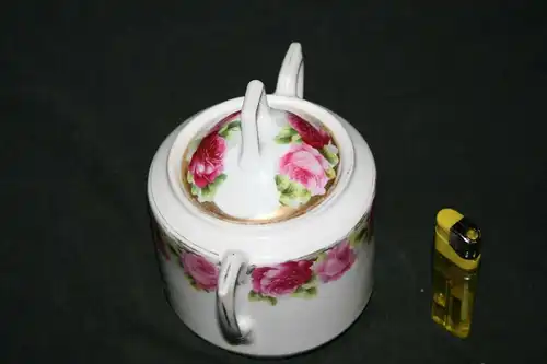 Zuckerdose-Rosendekor