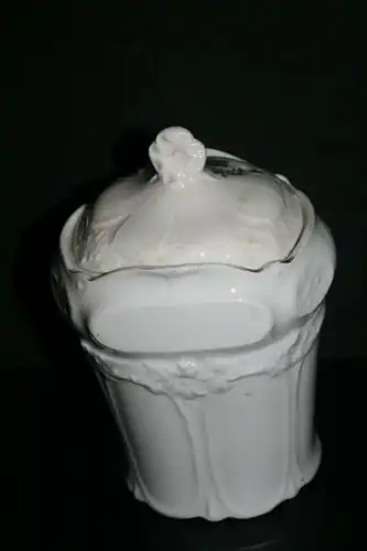 (M3) Gewürz. Behälter Porzellan ca.1900 Mühlen-Dekor