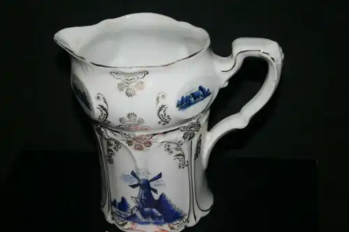 (M4) Gewürz. Behälter Porzellan ca.1900 Mühlen-Dekor