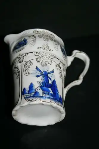 (M8) Gewürz. Behälter Porzellan ca.1900 Mühlen-Dekor