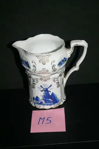 (M5) Gewürz. Behälter Porzellan ca.1900 Mühlen-Dekor