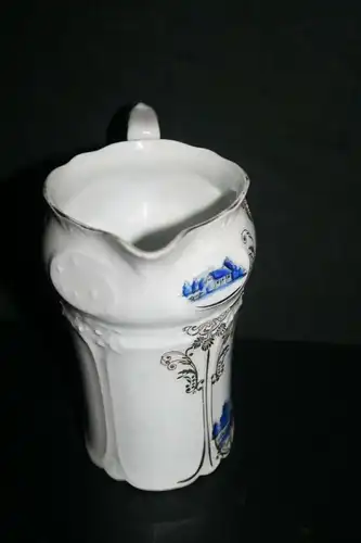 (M5) Gewürz. Behälter Porzellan ca.1900 Mühlen-Dekor