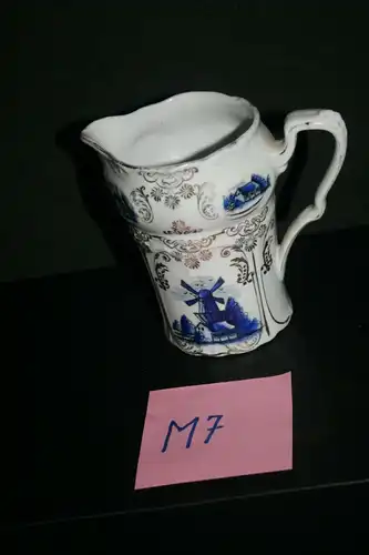 (M7) Gewürz. Behälter Porzellan ca.1900 Mühlen-Dekor