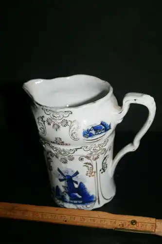 (M7) Gewürz. Behälter Porzellan ca.1900 Mühlen-Dekor