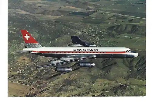 [Werbepostkarte] SWISSAIR Convair Coronado 990. 