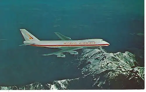 [Werbepostkarte] Boeing 747 C - WORLD AIRWAYS Version 1. 