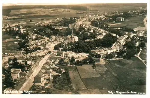 [Ansichtskarte] AK Schöneck im Vogtland Fliegeraufnahme um ca. 1938. 