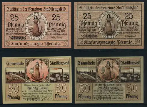 Notgeld Stadtlengsfeld 1919  25 und 50 Pfennig in 2 Ausführungen