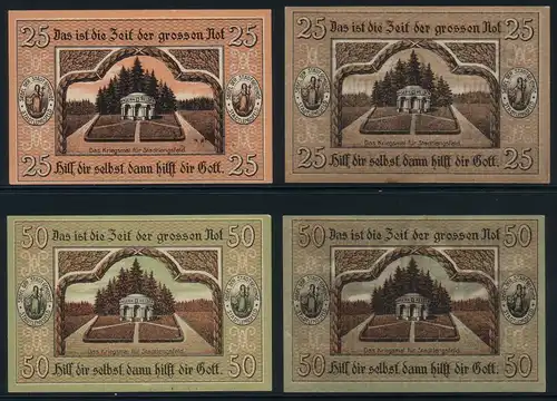 Notgeld Stadtlengsfeld 1919  25 und 50 Pfennig in 2 Ausführungen