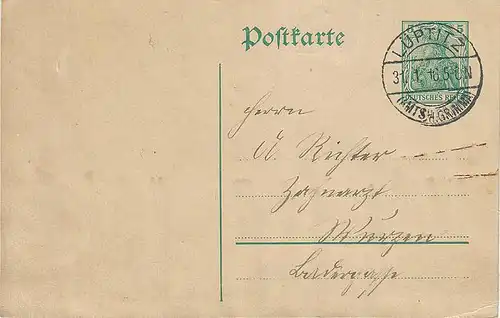 Deutsches Reich 1916 Sonstiges DRBRFLÜP