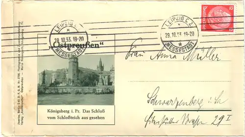 Deutsches Reich 1933 Brief DRBRFOST