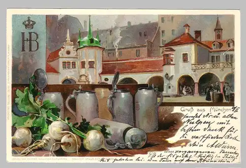 [Ansichtskarte] 3 Ansichtskarten München Oktoberfest/Hofbräuhaus um 1900/30. 