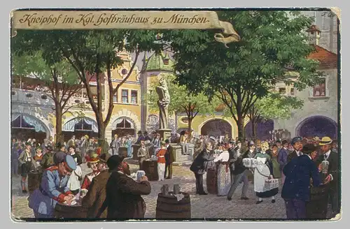 [Ansichtskarte] 3 Ansichtskarten München Oktoberfest/Hofbräuhaus um 1900/30. 