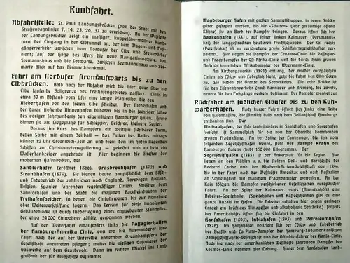 "Rundfahrt durch den Hamburger Hafen" von 1911 überreicht durch HH-Amerika Linie. 