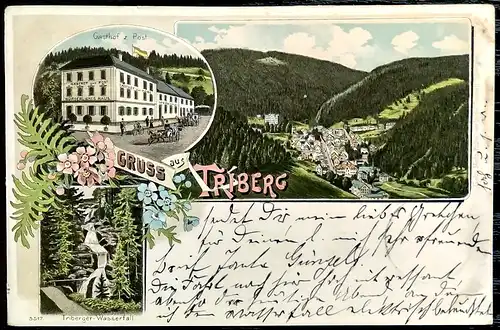 [Lithographie] Ansichtskarte Gruss aus Triberg 1900 Litho. 