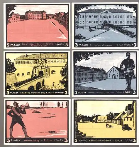 Notgeld Erfurt 1922  Notgeldserie Erinnerungsschein ehemaliger 1871er