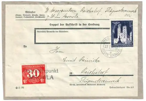 Generalgouvernement 1941 Nr 50+ZM3 Brief