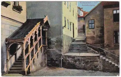 [Ansichtskarte] Ansichtskarte Rudolstadt 1944 Schloßaufgang. 