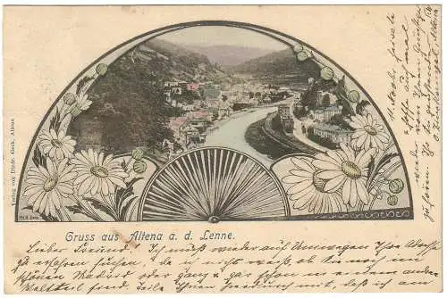 [Ansichtskarte] AK Gruss aus Altena a.d. Lenne 1902. 