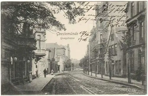 [Ansichtskarte] Ansichtskarte Geestemünde Bremerhaven Georgstrasse 1906. 