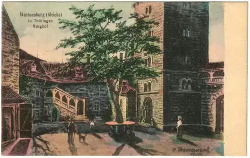 [Ansichtskarte] Ansichtskarte Wachsenburg Gleiche bei Arnstadt 1929 Burghof. 