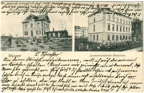 [Ansichtskarte] AK Wurzen Kreisschule Botanischer Garten 1904. 