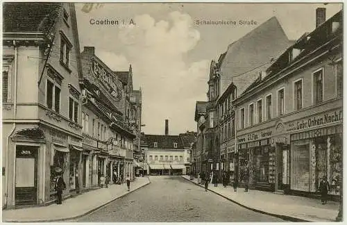 [Ansichtskarte] Ansichtskarte Coethen Köthen Schalaunische Straße 1914. 