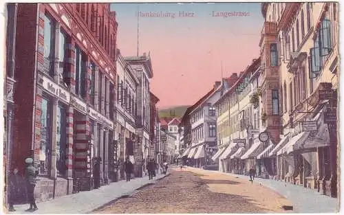 [Ansichtskarte] Ansichtskarte Blankenburg Harz Langestrasse um ca. 1910. 