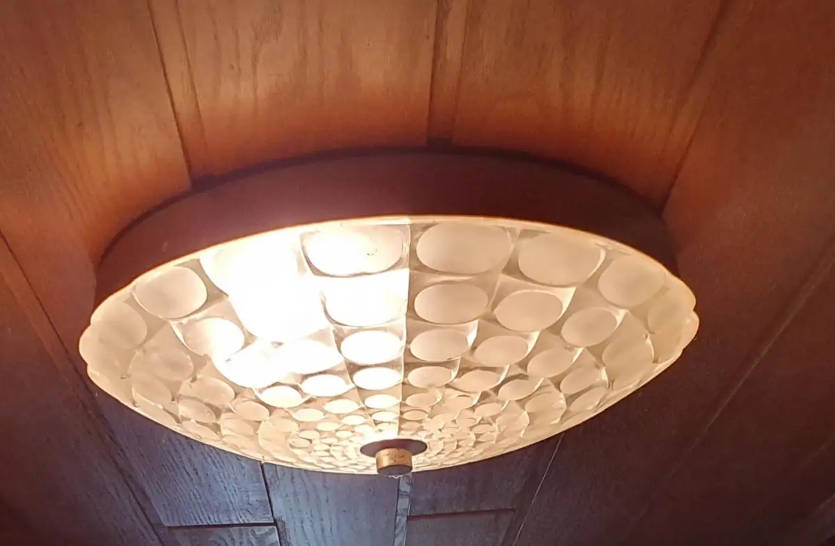 1960 Kalmar? Art Deco Glas Deckenlampe Plafoniere Wandlampe Durchmesser 40 cm 1