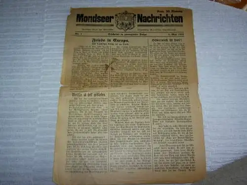 Mondseer Nachrichten; 35 Ausgaben 1945/1946. 