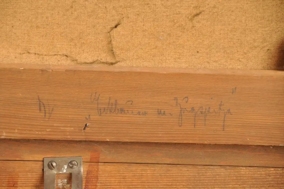 Max Nordt Thüringen Ölgemälde Chiemgau Bauernhaus mit Zugspitze 5