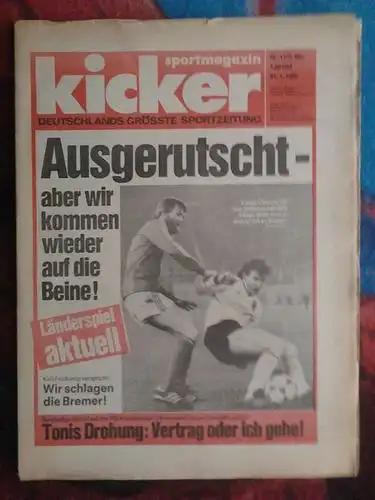 Kicker Sportmagazin 11/1985: Tonis Drohung: Vertrag oder ich gehe! uvm. / 31.01.1985. 