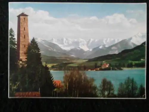 AK Wörthersee – Schrottwurm, Loretto und Karawanken (Ränder beschnitten)