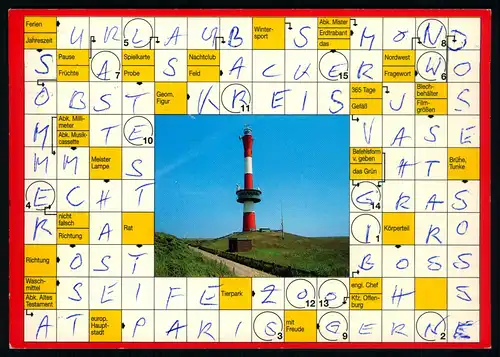 AK   Grüße von der Insel Wangerooge - Kreuzworträtsel ..... [ D112 ]