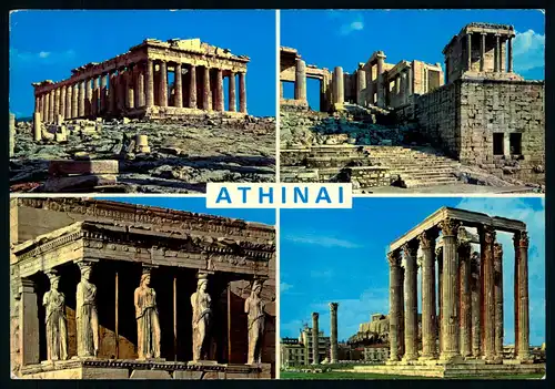 AK  Athen : Parthenon , Propylaea  , Caryatiden , Jupiters tempel ..... [ D124 ]