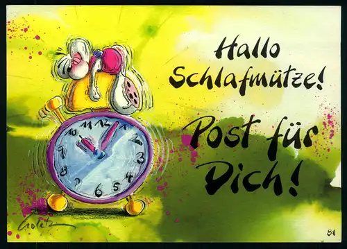 AK   Diddl : Hallo Schlafmütze Post für dich ..... [ D155 ]