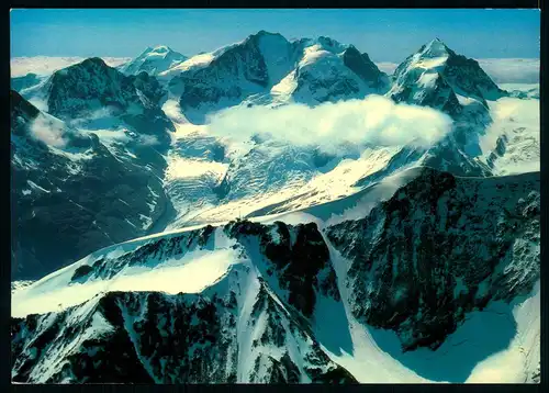 AK   Bergstation Corvatsch mit Tschiervagletscher , Piz Palü , Piz Bernina , Piz Scerscen , Piz Roseg  ..... [ D210 ]