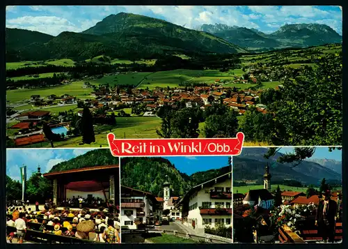 AK   Reit im Winkl - Ortspanorama mit Kaisergebirgen + Unterberg ..... [ D220 ]