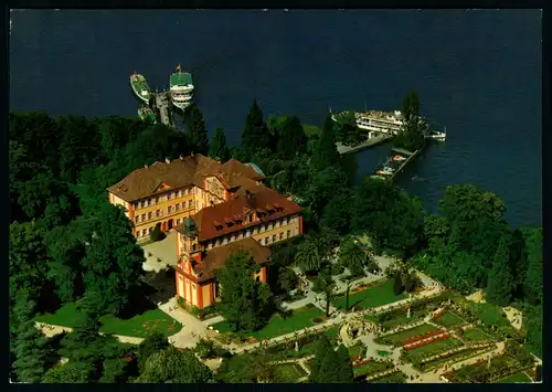 AK   Insel Mainau im Bodensee - Schloß , Kirche , Schloßterrasse + Rosengarten ..... [ D223 ]