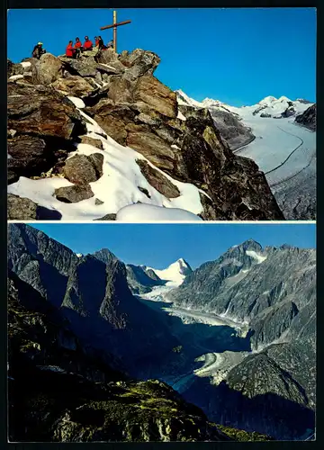AK   Eggishorn m. ob Fiesch - Jungfraugebiet - Fieschergletscher mit Oberaarhorn ..... [ D577 ]