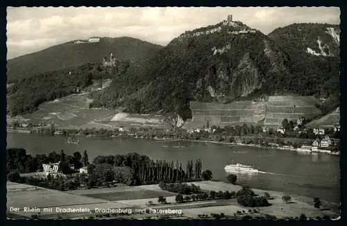 AK   Der Rhein mit Drachenfels , Dracheburg + Petersberg ..... [ D599 ]