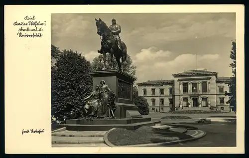 AK    Kiel - Kaiser Wilhelm I Denkmal + Universität ..... [ D742 ]