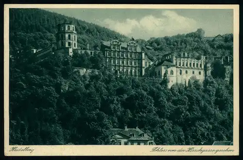 AK   Heidelberg - Schloss von der Hirschgasse gesehen ..... [ D747 ]