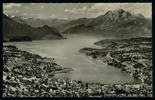 AK   Küssnacht a / Rigi mit den Alpen ..... [ H005 ]