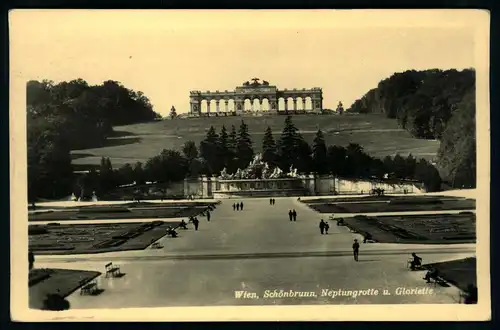 AK   Wien - Schönbrunn , Neptungrotte + Gloriette ..... [ H013 ]
