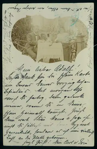 AK   Paar am Tisch - gelaufen von Würzburg nach Breslau ..... [ H054 ]