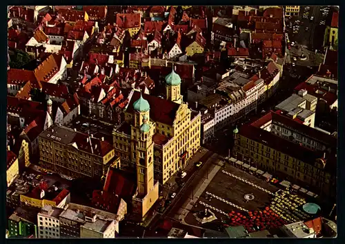 AK   Augsburg - Blick auf Rathaus + Perlachturm ..... [ H107 ]