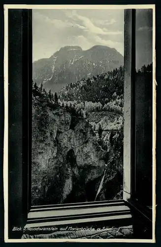 AK    Blick von Neuschwanstein auf Marienbrücke a. Säugling ..... [ H338 ]